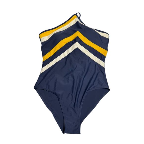 Summersalt The Fused River Navy Yellow White One Piece Swimsuit Size 12 - Picture 1 of 10
